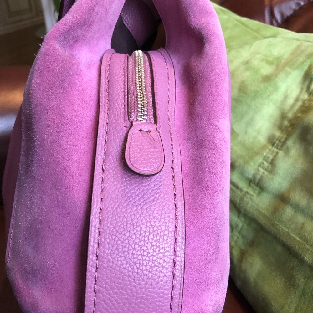 Coach Orchid Pink Leather and Suede Women's Bag - Picture 15 of 16